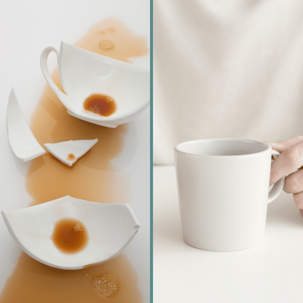 Une tasse cassé sort, une tasse neuve entre, voilà comment organiser sa maison avec la règle d'un objet entre, un objet sort. C'est ça le désencombrement