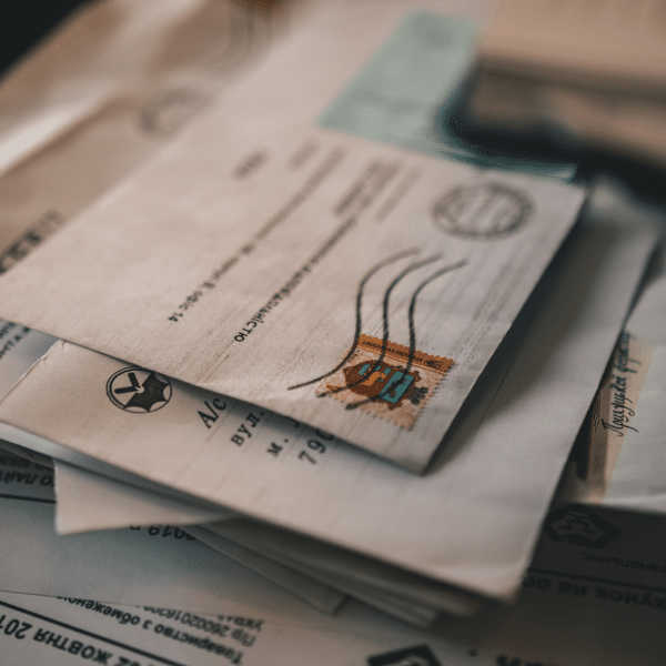 Enveloppes empilées une des 7 erreurs qui empêchent d'avoir sa maison bien rangée