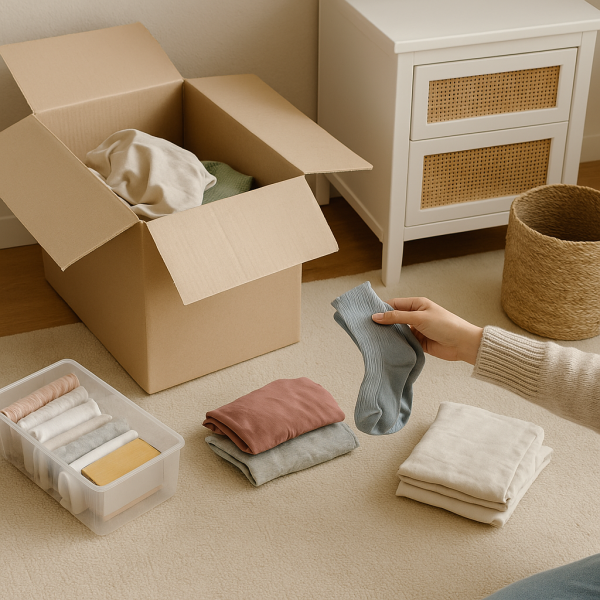 tri de vêtement en cours