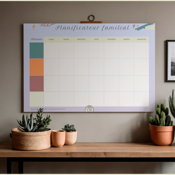 planificateur familiale installé au mur