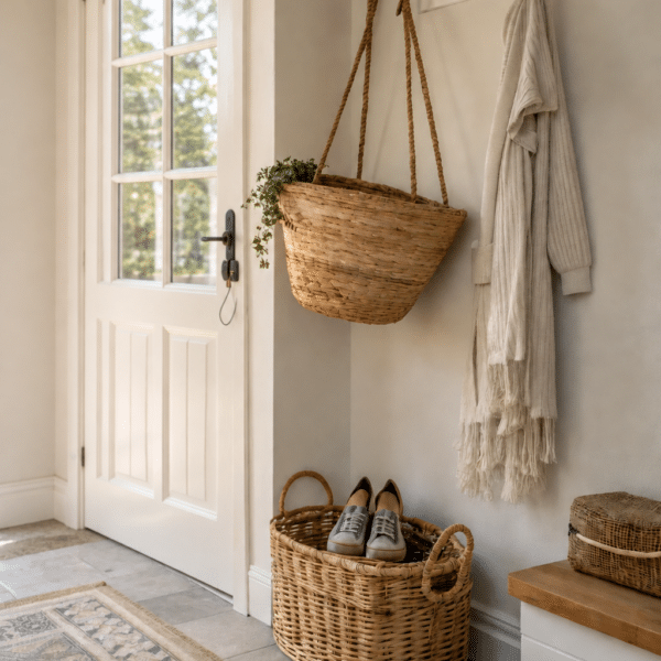 Rangements simples pour éviter le désordre dans une entrée